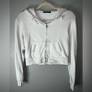 Brandy Melville Cropped Zip Up Sweatshirt